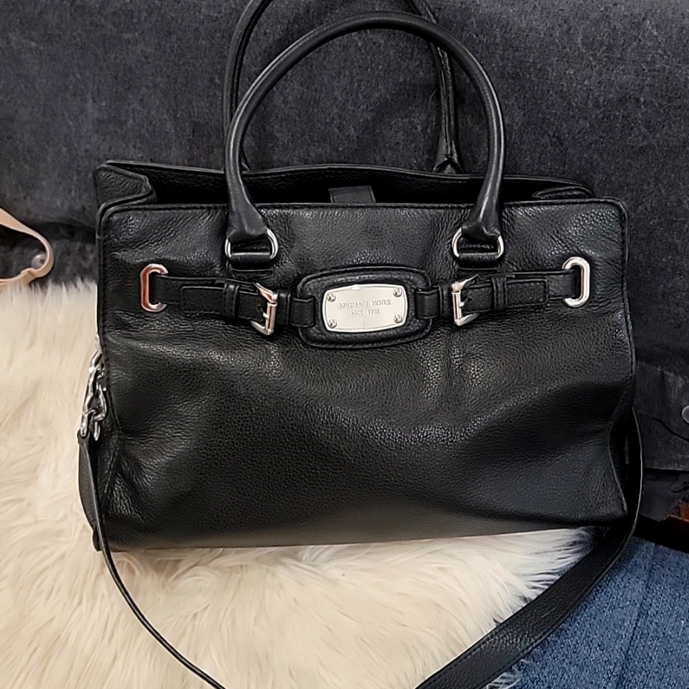 Michael Kors Hamilton Satchel, Black, Excellent Used Condition